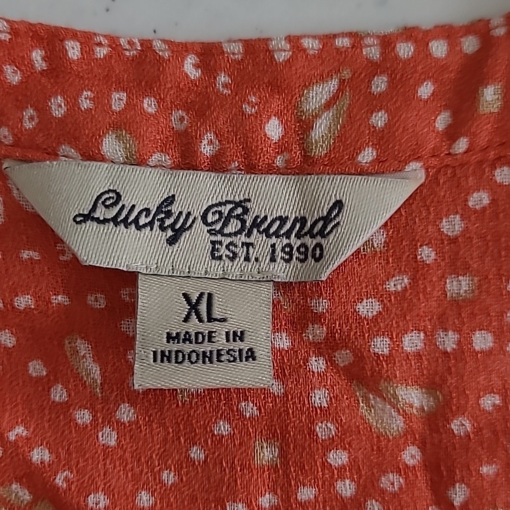 Lucky Brand Sleeveless Blouse with Abstract Polka-dot Print size XL - Picture 3 of 7